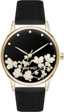 NINE WEST Reloj Negro Floreado (Mujer)