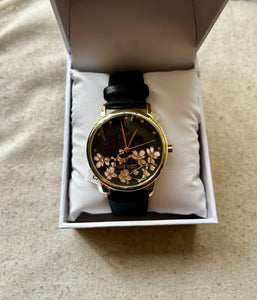 NINE WEST Reloj Negro Floreado (Mujer)