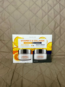 SKIN 2.0 Kit Crema Hidratante Día y Noche Vitamina C y Colágeno 50 ml