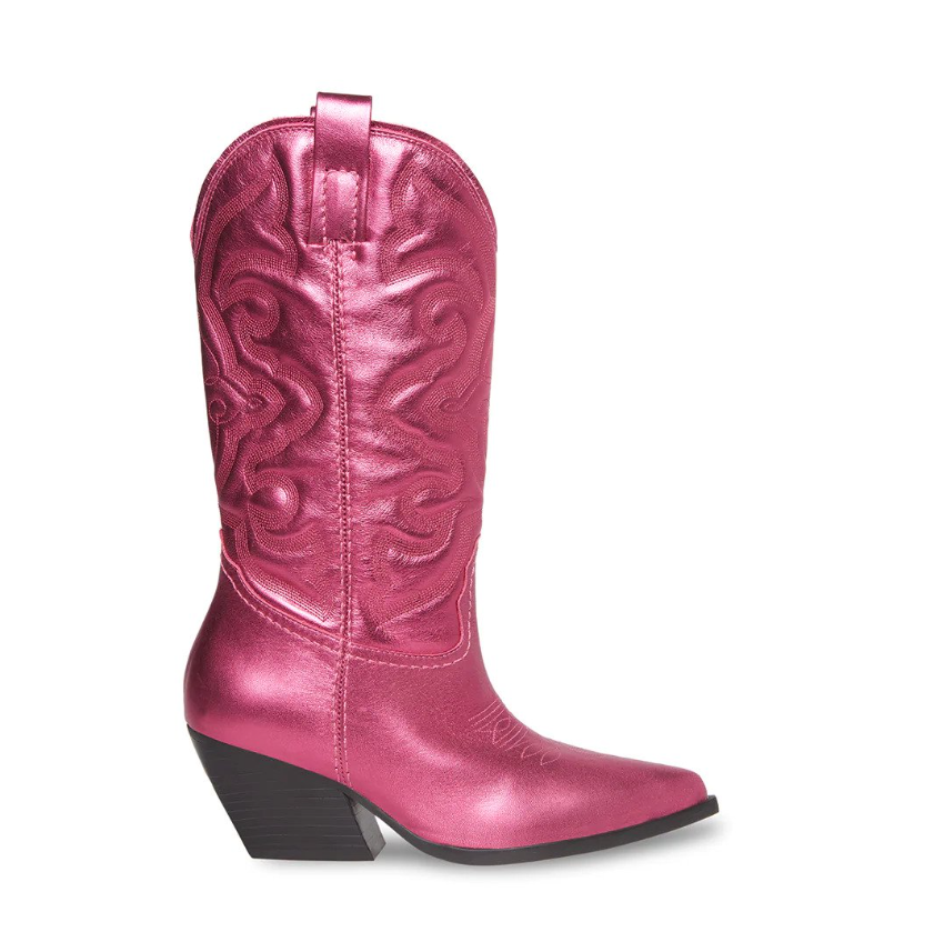STEVE MADDEN Botines Vaqueros Metalico Fucsia (Talla 7 US)