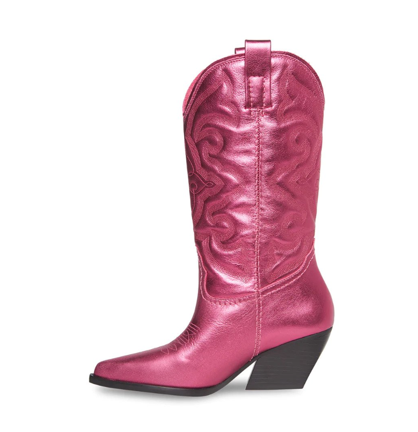 STEVE MADDEN Botines Vaqueros Metalico Fucsia (Talla 7 US)