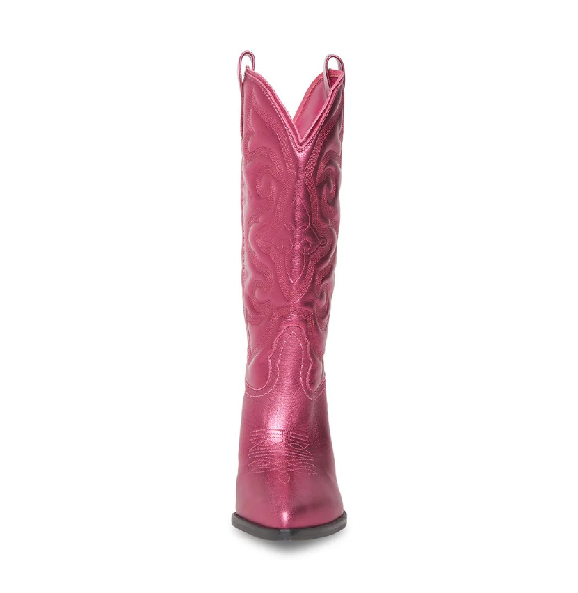 STEVE MADDEN Botines Vaqueros Metalico Fucsia (Talla 7 US)