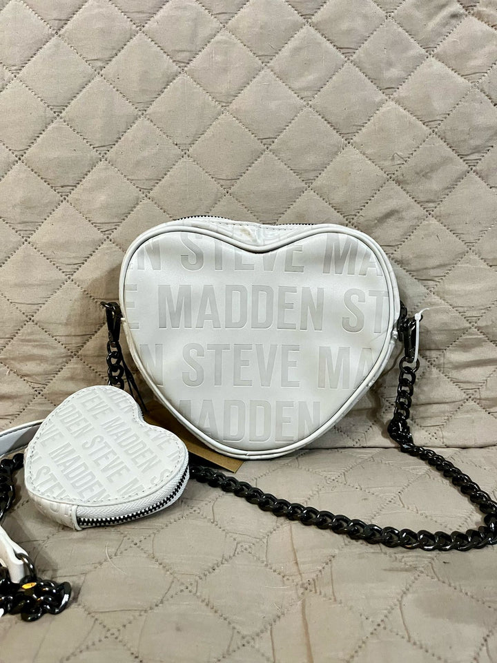 STEVE MADDEN Cartera Embossed Heart Blanco