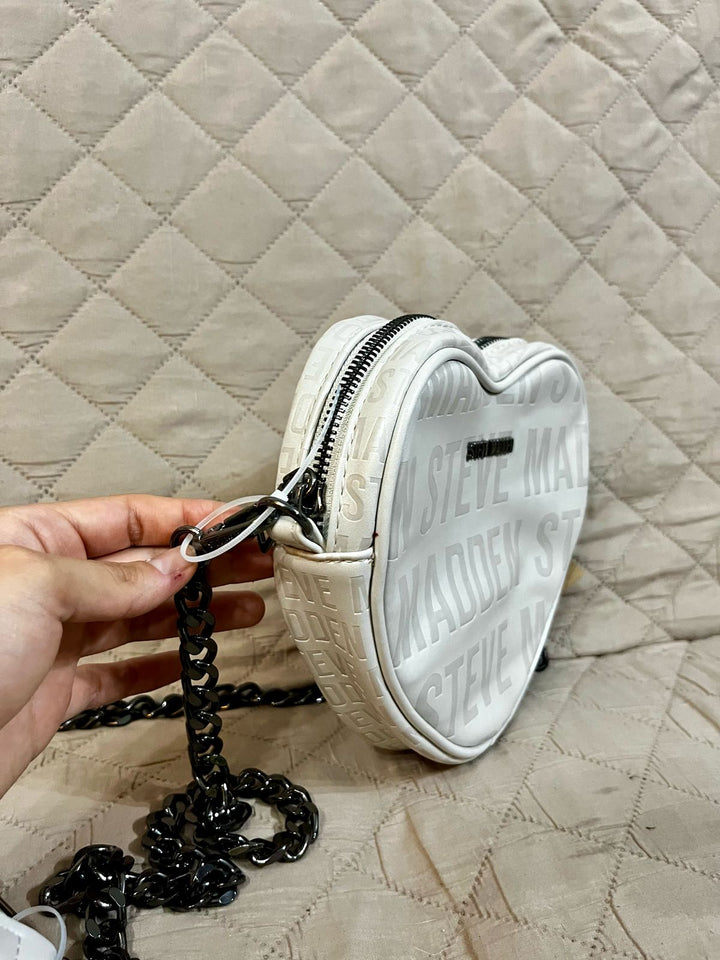 STEVE MADDEN Cartera Embossed Heart Blanco