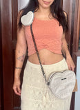 STEVE MADDEN Cartera Embossed Heart Blanco