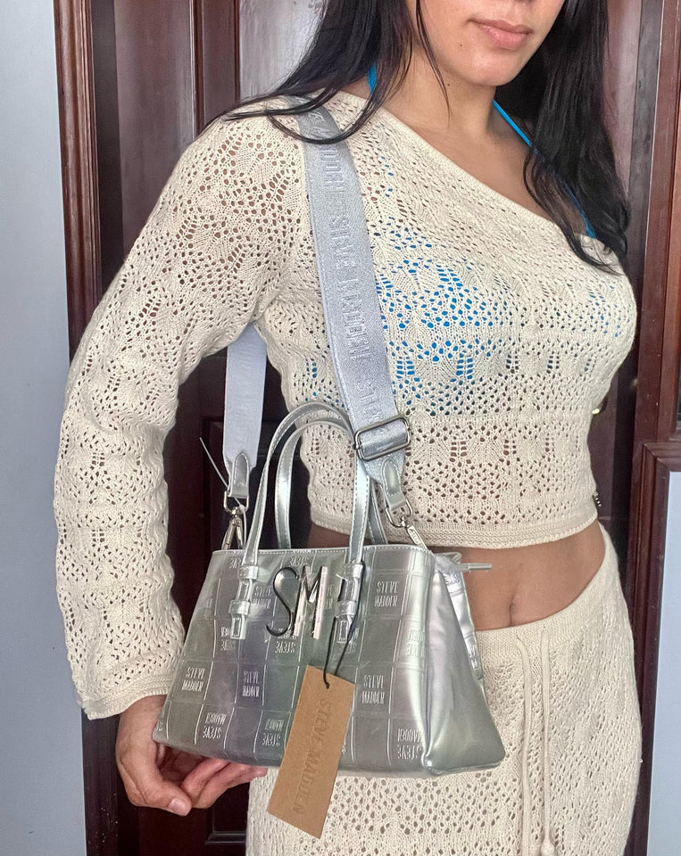 STEVE MADDEN Cartera Silver Brosa Plateada