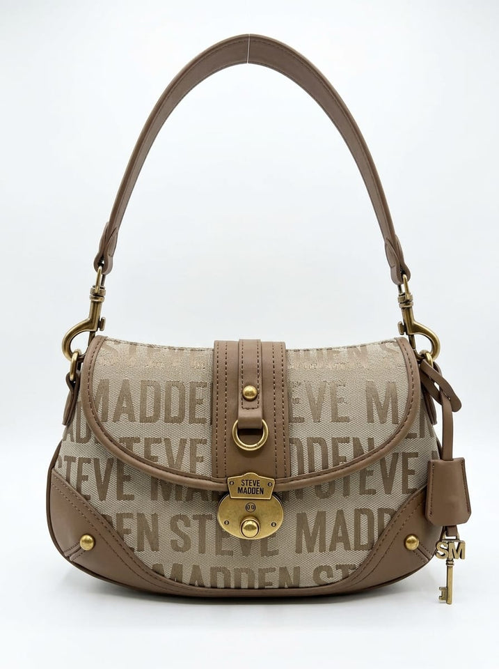 STEVE MADDEN Cartera Baguette Monogram Marrón/Beige