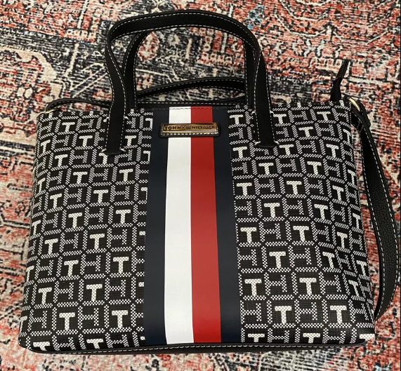 TOMMY HILFIGER Cartera Monogram Negro/Blanco