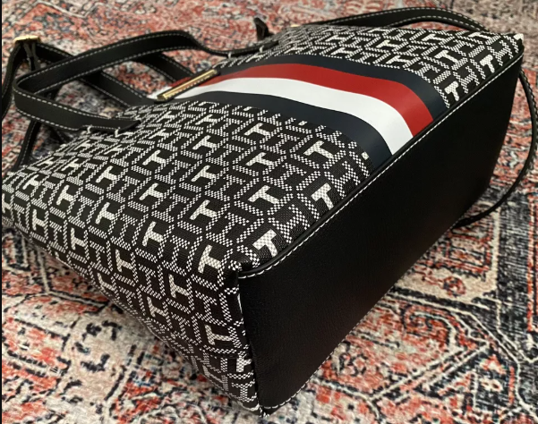 TOMMY HILFIGER Cartera Monogram Negro/Blanco