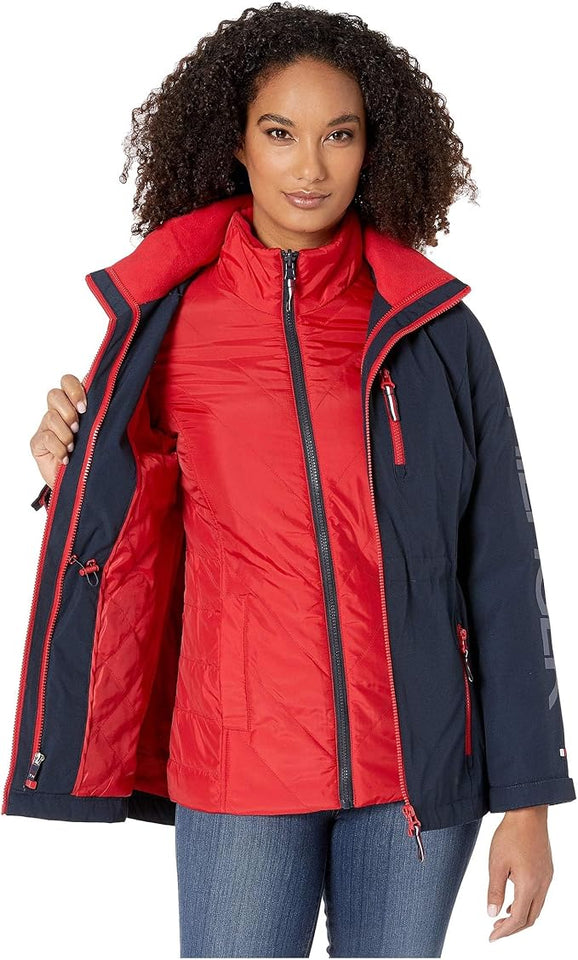 TOMMY HILFIGER Casaca 3 en 1 Azul Marino/Rojo (Talla XS, M)