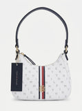 TOMMY HILFIGER Cartera Mini Tote Monogram Blanco