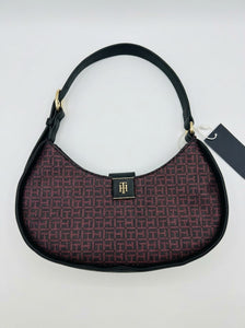 TOMMY HILFIGER Cartera Petit Monogram Negro/Vino
