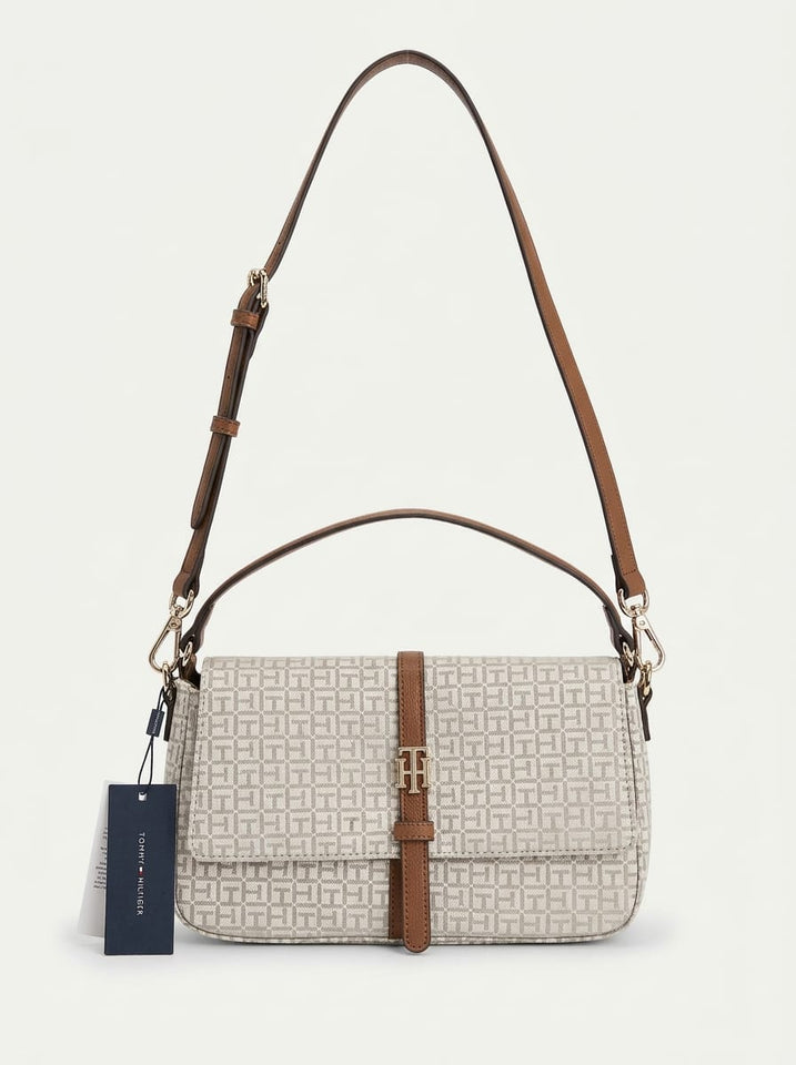 TOMMY HILFIGER Cartera Baguette Monogram Beige