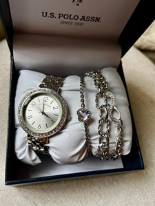 US POLO ASSN Reloj con Pulseras Plateado (Mujer)